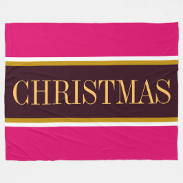 Festive Bright Rosa Burgundy CHRISTMAS Rand Fleecefilt
