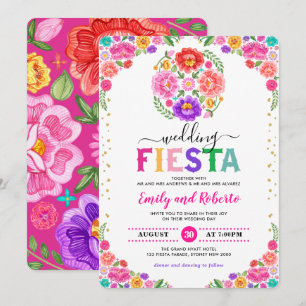 Festive Bröllop Fiesta Mexikanska Blommönstret Inbjudningar