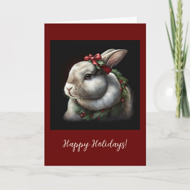 Festive Bunny-Helgdag/julkort Tack Kort (Framsida)