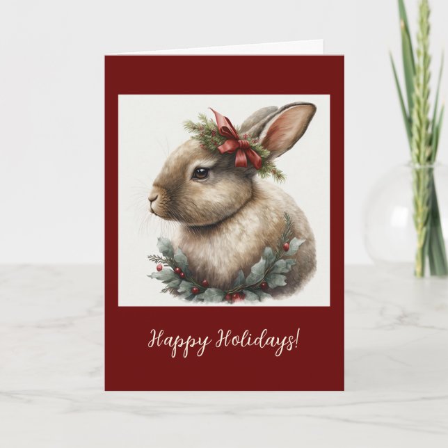 Festive Bunny-Helgdag/julkort Tack Kort (Framsida)