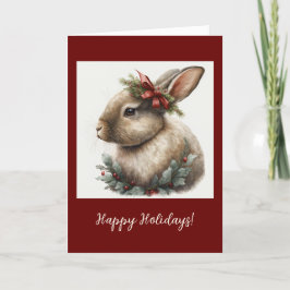 Festive Bunny-Helgdag/julkort Tack Kort