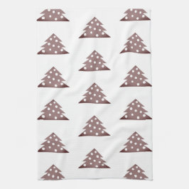 Festive Burgundy Julgran Mönster Helgdag K Kökshandduk