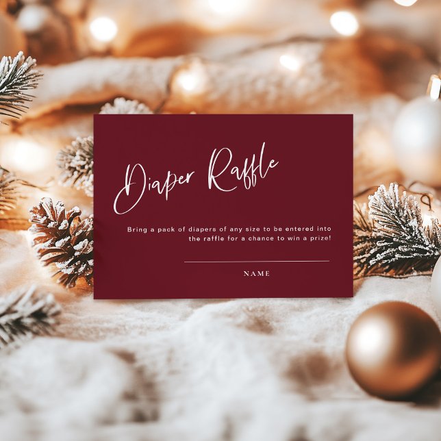 Festive Burgundy Red Baby Shower Diaper Raffle (Skapare uppladdad)