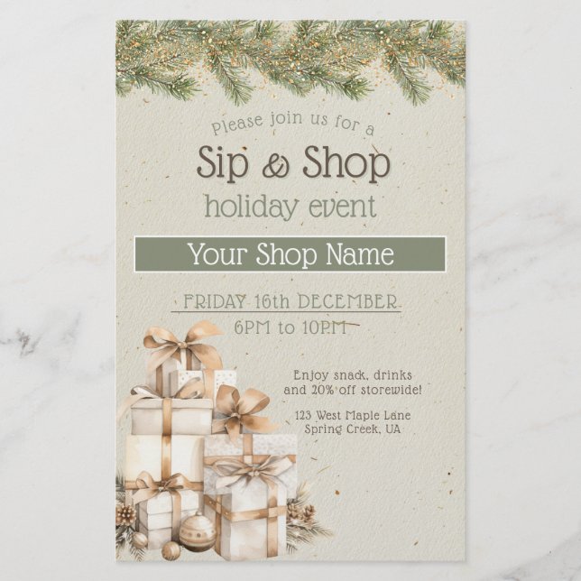 Festive Business Event marknadsföring Helgdag Flygblad (Framsidan)