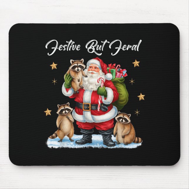 Festive But Feral Santa Raccoon Christmas Pajamas  Musmatta (Framsidan)
