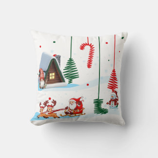 Festive Cabin Christmas scene  Kudde