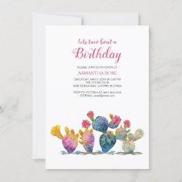 Festive Cactus Fiesta Birthday-inbjudan Inbjudningar