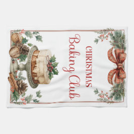 Festive Cake & Pinecone Kökshandduk