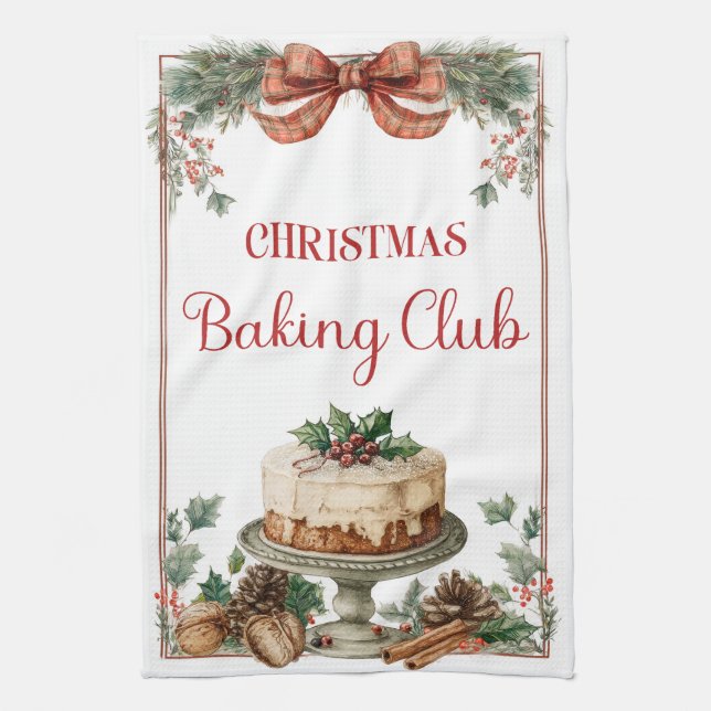 Festive Cake & Pinecone Kökshandduk (Vertikal)