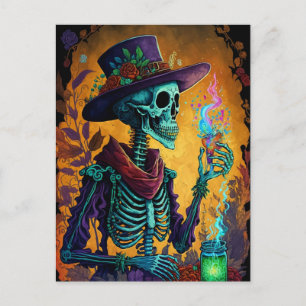 Festive Calavera! - Mexikanska Skeleton Art Vykort