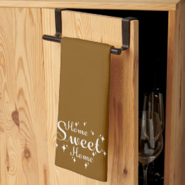 Festive Calligraphy and Stars Home Sweet Home Kökshandduk