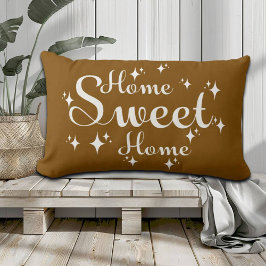 Festive Calligraphy and Stars Home Sweet Home Lumbarkudde