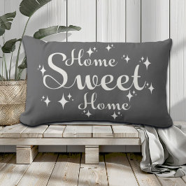Festive Calligraphy and Stars Home Sweet Home Lumbarkudde