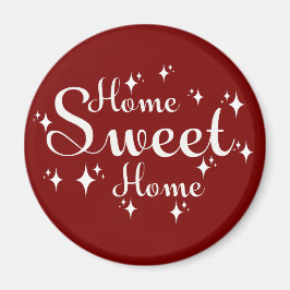Festive Calligraphy and Stars Home Sweet Home Magnet