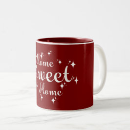Festive Calligraphy and Stars Home Sweet Home Två-Tonad Mugg