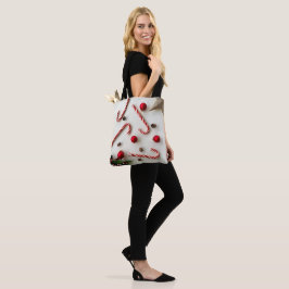 Festive Candy Cane Christmas Tote Bag  Tygkasse