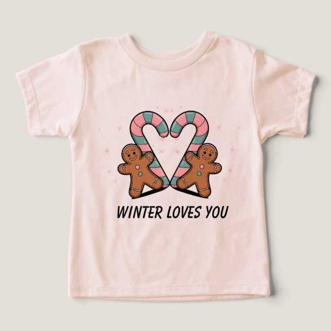Festive Candy cane & Gingerbröd Helgdag T Shirt (Design Framsida)