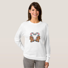 Festive Candy cane & Gingerbröd Helgdag T Shirt