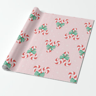 Festive Candy cane Hearts Mönster Presentpapper