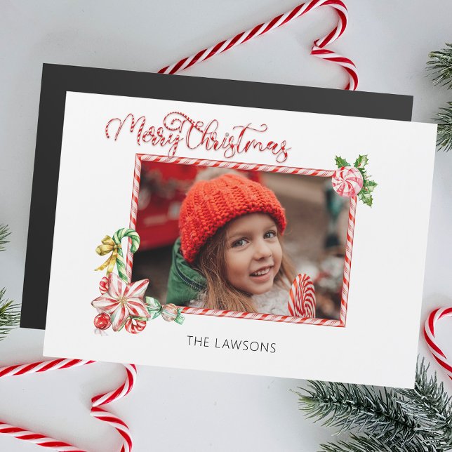 Festive Candy Cane Merry Christmas One Photo (Skapare uppladdad)