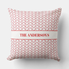 Festive Candy cane Stripe jul Red White Kudde