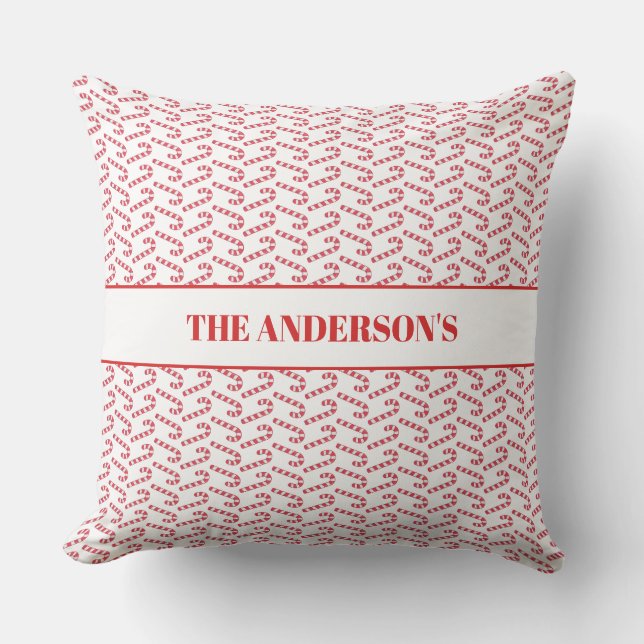 Festive Candy cane Stripe jul Red White Kudde (Framsida)