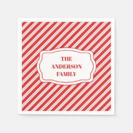 Festive Candy cane Stripe jul Red White Pappersservett