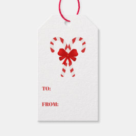 Festive Candy cane Stripe jul Red White Presentetikett