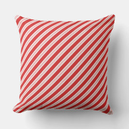 Festive Candy Cane Striped Christmas Red White Kudde