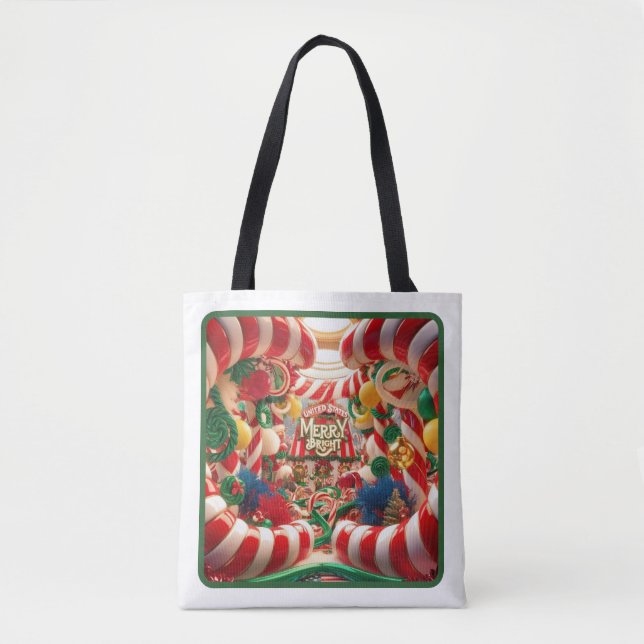 Festive Candy Wonderland Tote Bag - Medium Tygkasse (Framsida)