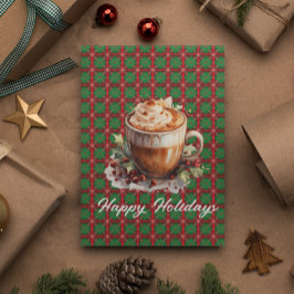Festive Cappucinio Anpassade Julkort