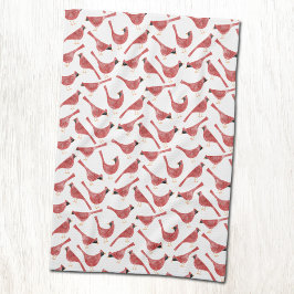 Festive Cardinal Bird Watercolor Kökshandduk