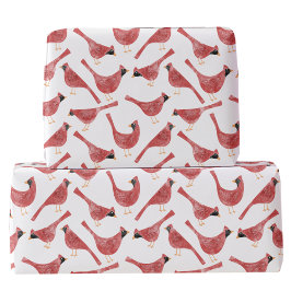 Festive Cardinal Bird Watercolor Presentpapper
