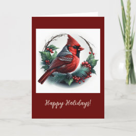 Festive Cardinal Folat Helgdag / Julkort Tack Kort