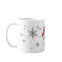 Festive Cardinal & Snowflake Mugg
