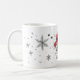 Festive Cardinal & Snowflake Mugg