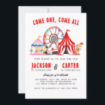 Festive Carnival Circus Show Kid Joint Birthday Inbjudningar<br><div class="desc">Modern Circus Carnival-festival show Kid Joint Birthday-inbjudan</div>