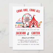 Festive Carnival Circus Show Kid Joint Birthday