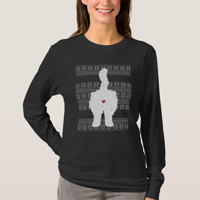 Festive Cat Butt Ugly jul-Helgdag T Shirt (Framsida)