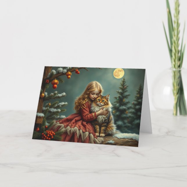 Festive Cat Card Tack Kort (Framsida)