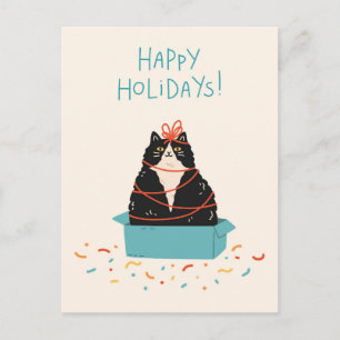 Festive Cat Helgdag Helg Vykort