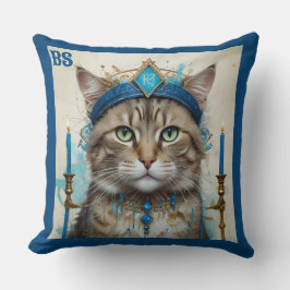 Festive Cat in play hanukkah Disguise Kudde