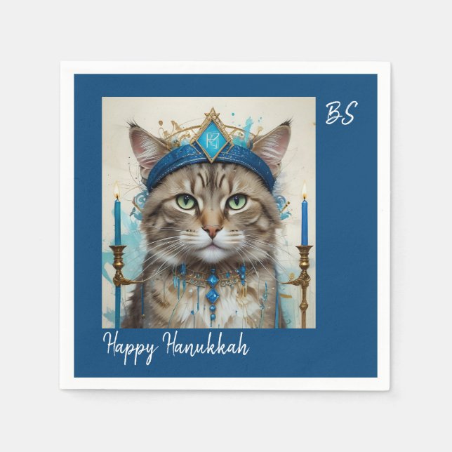 Festive Cat in play hanukkah Disguise Pappersservett (Framsidan)