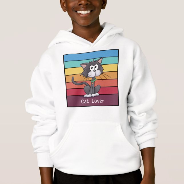 Festive Cat Lover Hoodie T Shirt (Framsida)
