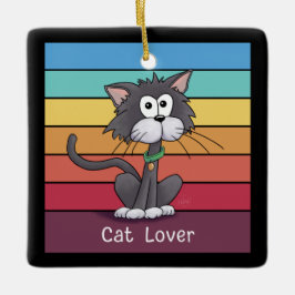 Festive Cat Lover Julgransprydnad Keramik