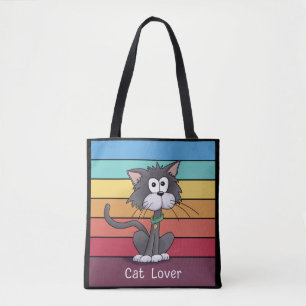 Festive Cat Lover Tote Bag Tygkasse