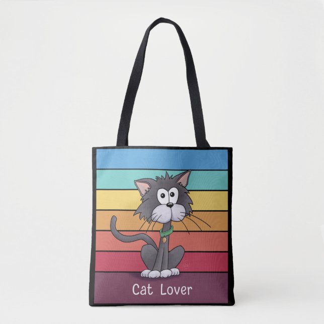 Festive Cat Lover Tote Bag Tygkasse (Framsida)