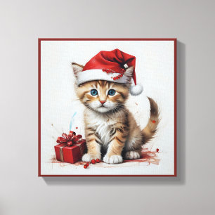 Festive Cats in jul Costumes - Helgdag Vibes Canvastryck