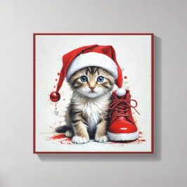 Festive Cats in jul Costumes - Helgdag Vibes Canvastryck