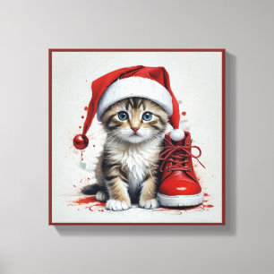 Festive Cats in jul Costumes - Helgdag Vibes Canvastryck